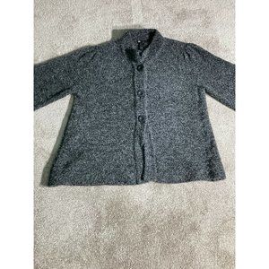 CAROLE LITTLE Women's Gray Wool Blend Button Cardigan Sweater Size 2x